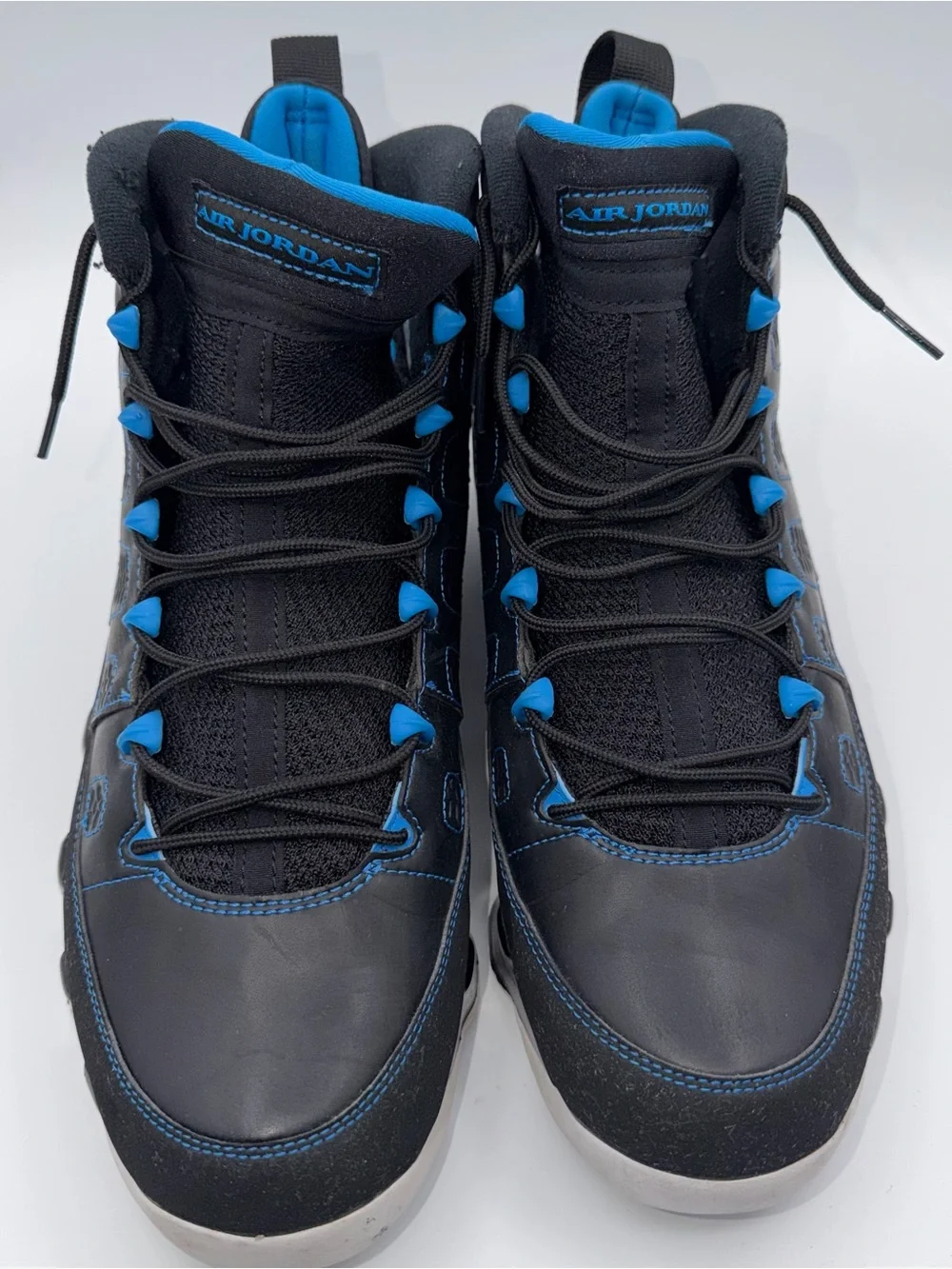 Air Jordan 9 Retro Size 12 Black-White-Photo Blue Used 302370-007